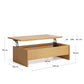 Tavolino regolabile in altezza Abilen in rovere impiallacciato 110 x 60 cm