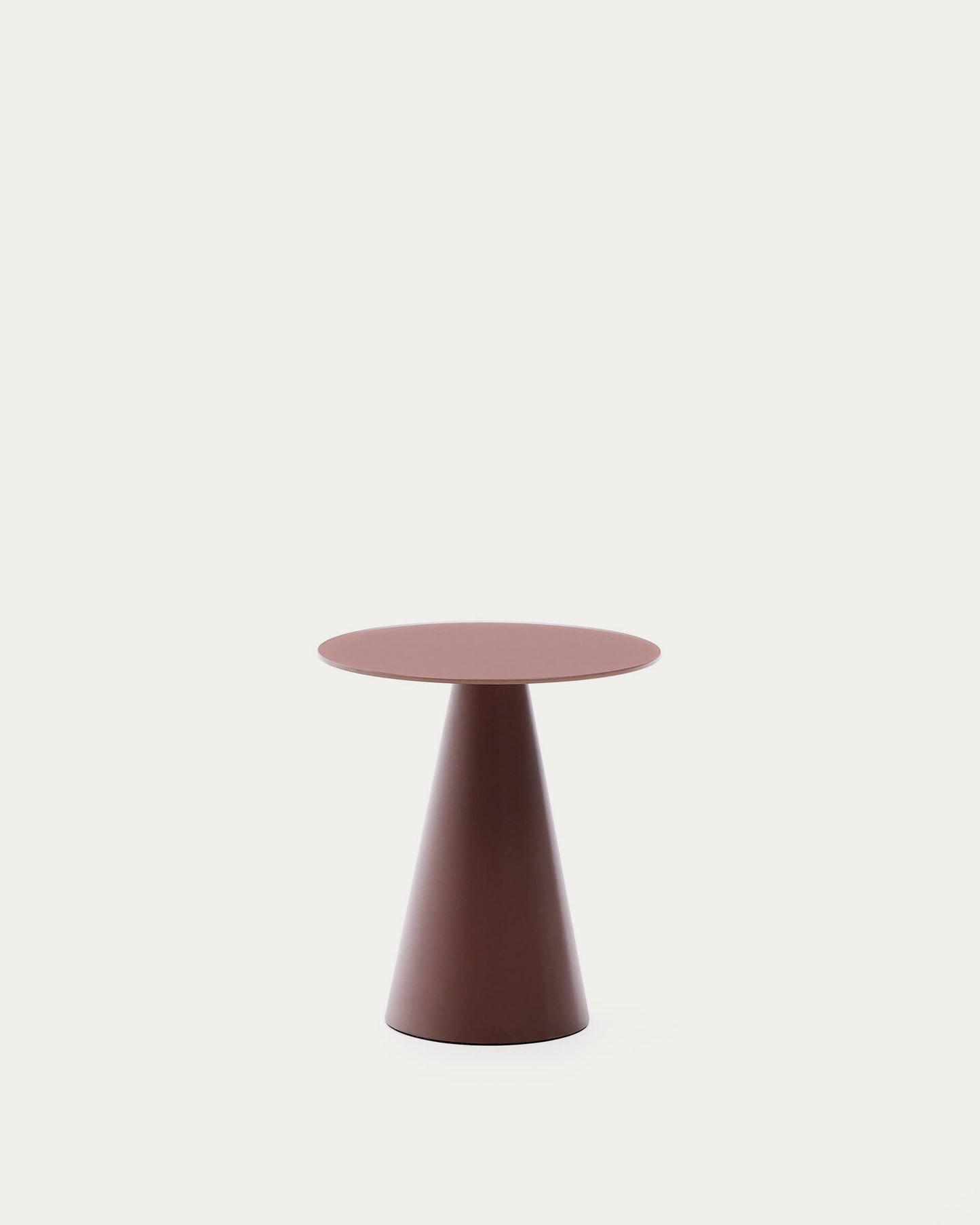Tavolino d’appoggio Wilshire in vetro temperato smerigliato e acciaio verniciato terracotta satinato Ø50cm