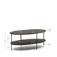 Tavolino Fideia in vetro temperato e metallo finitura verniciato nero opaco Ø 110 x 65 cm