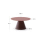Tavolino Wilshire in vetro temperato smerigliato e acciaio verniciato terracotta satinato Ø 80cm