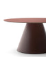 Tavolino Wilshire in vetro temperato smerigliato e acciaio verniciato terracotta satinato Ø 80cm