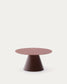 Tavolino Wilshire in vetro temperato smerigliato e acciaio verniciato terracotta satinato Ø 80cm