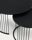 Set Hadar 2 tavolini ad incastro in vetro temperato e metallo verniciato nero Ø 75 cm / Ø 45 cm