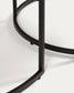Set Yoana di 2 tavolini impiallacciati noce e metallo verniciato nero Ø 80 cm/Ø 50 cm