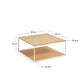 Tavolino Yoana impiallacciato rovere e struttura in metallo bianco 80 x 80 cm