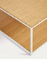 Tavolino Yoana impiallacciato rovere e struttura in metallo bianco 80 x 80 cm