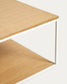 Tavolino Yoana impiallacciato rovere e struttura in metallo bianco 80 x 80 cm