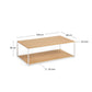 Tavolino Yoana impiallacciato rovere e struttura in metallo bianco 110 x 60 cm