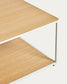 Tavolino Yoana impiallacciato rovere e struttura in metallo bianco 110 x 60 cm
