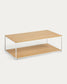 Tavolino Yoana impiallacciato rovere e struttura in metallo bianco 110 x 60 cm