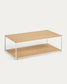 Tavolino Yoana impiallacciato rovere e struttura in metallo bianco 110 x 60 cm