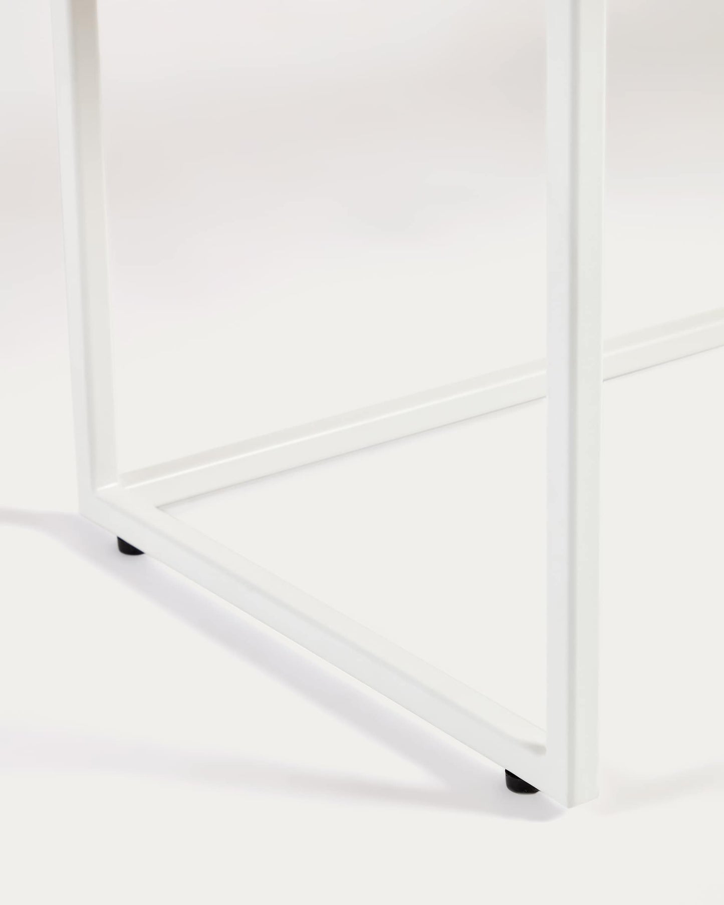 Consolle Yoana impiallacciata rovere e struttura in metallo verniciato bianco 120 x 80 cm