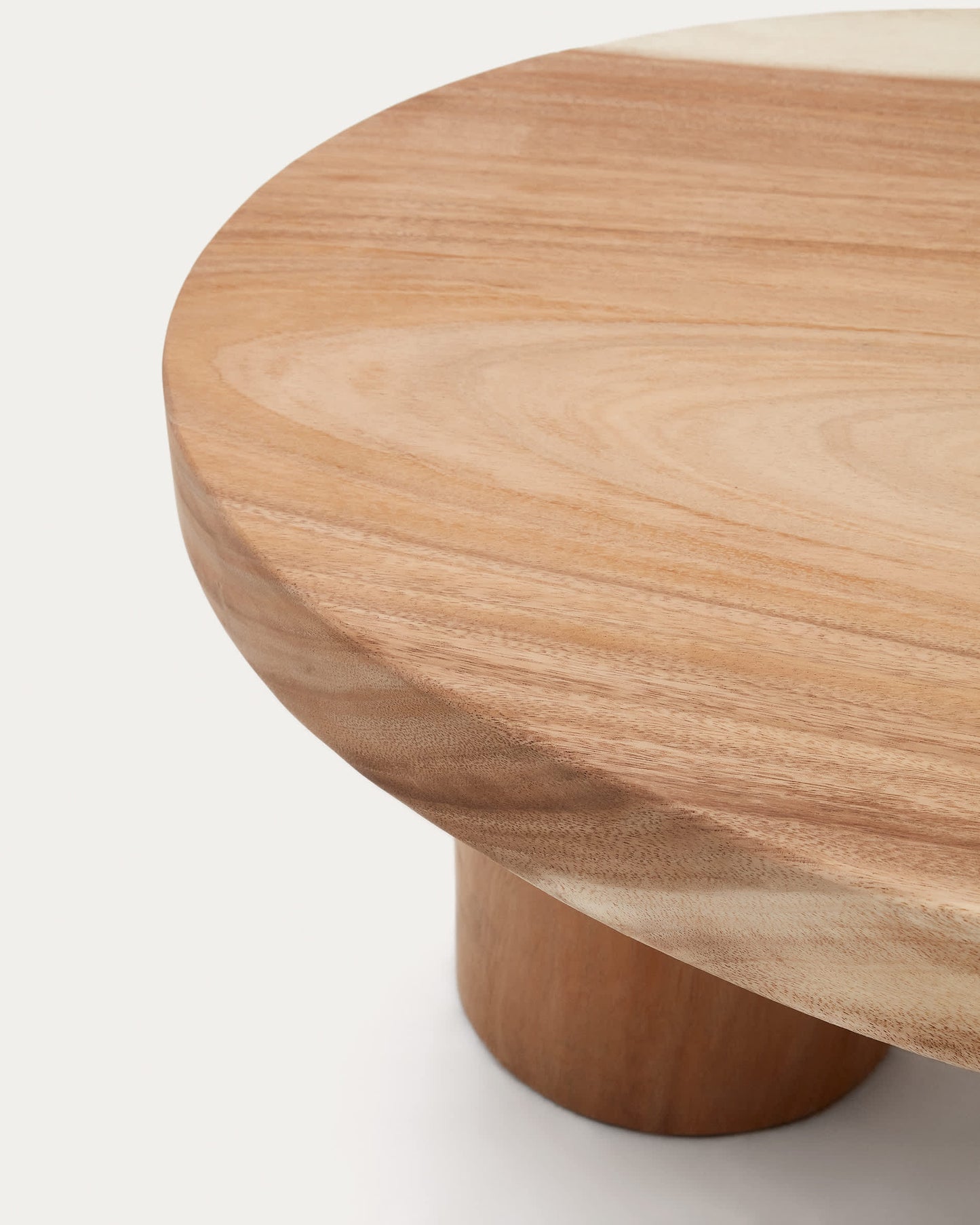 Tavolino da Salotto Mosi in legno massiccio di mungur Ø 90 x 60 cm