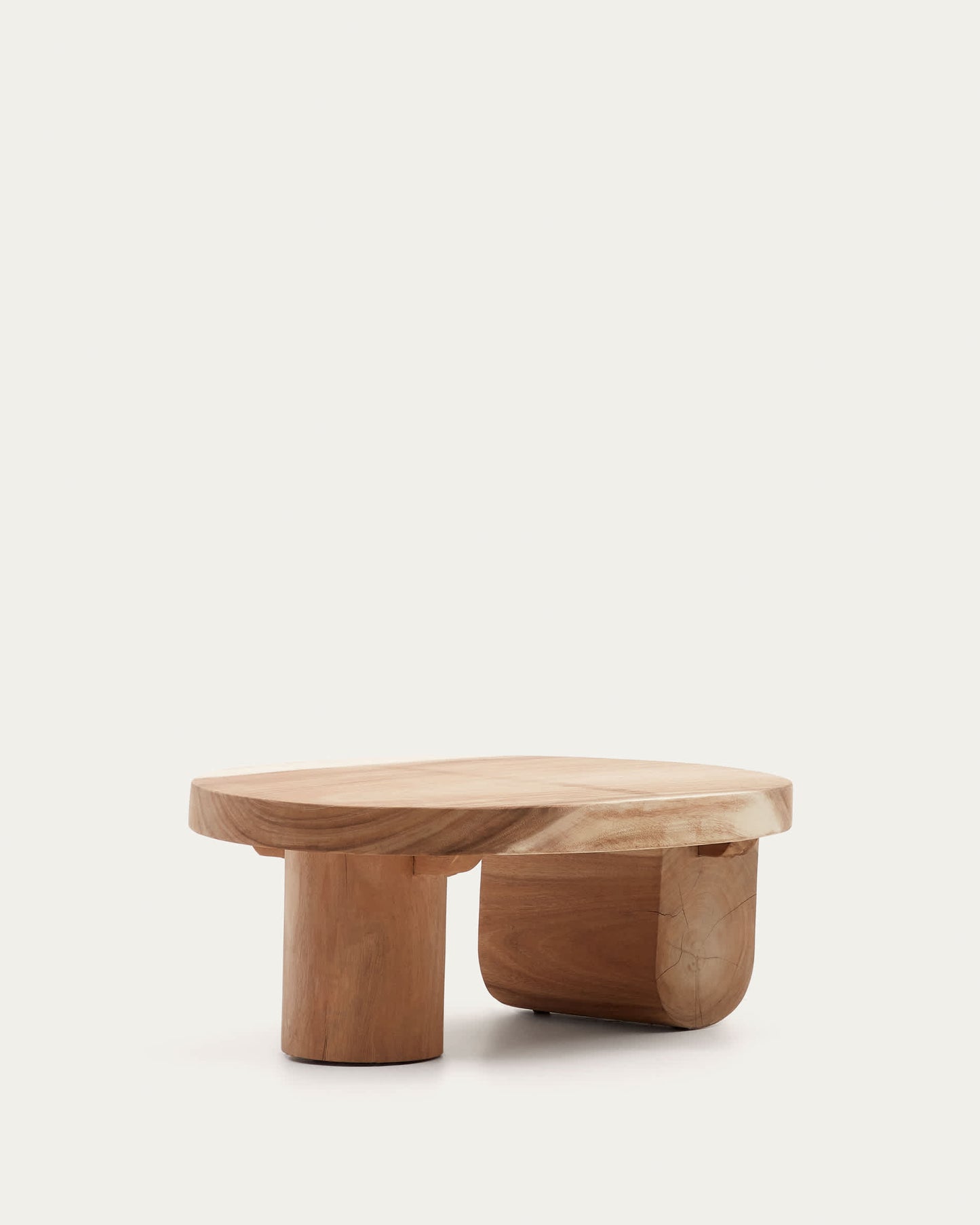Tavolino da Salotto Mosi in legno massiccio di mungur Ø 90 x 60 cm