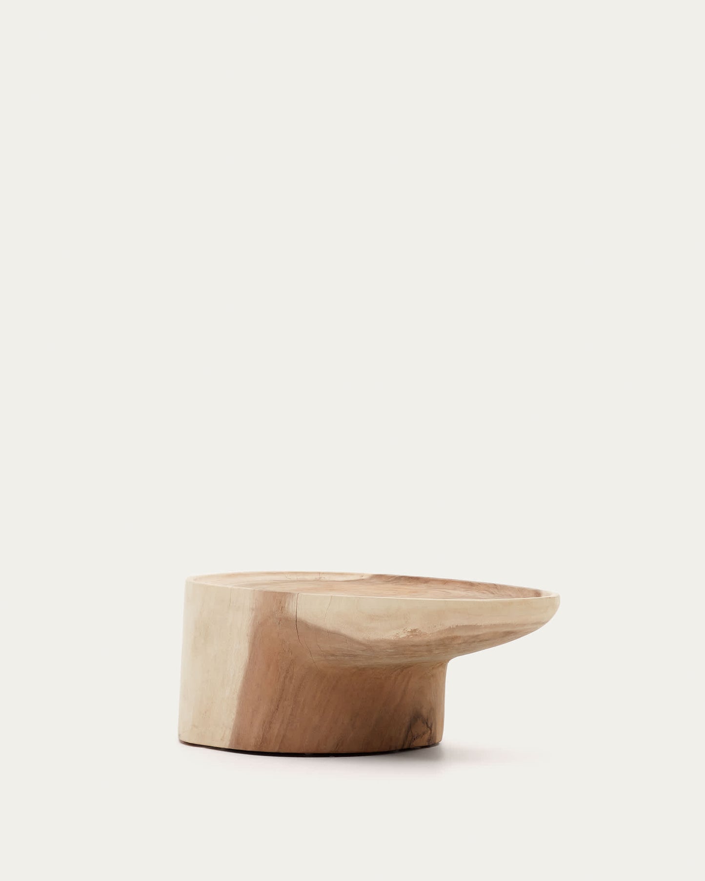 Tavolino da Salotto con gamba Mosi in legno massiccio di mungur Ø 90 x 50 cm