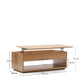 Tavolino salotto Alguema con impiallacciatura in rovere e finitura naturale 120 x 60 cm