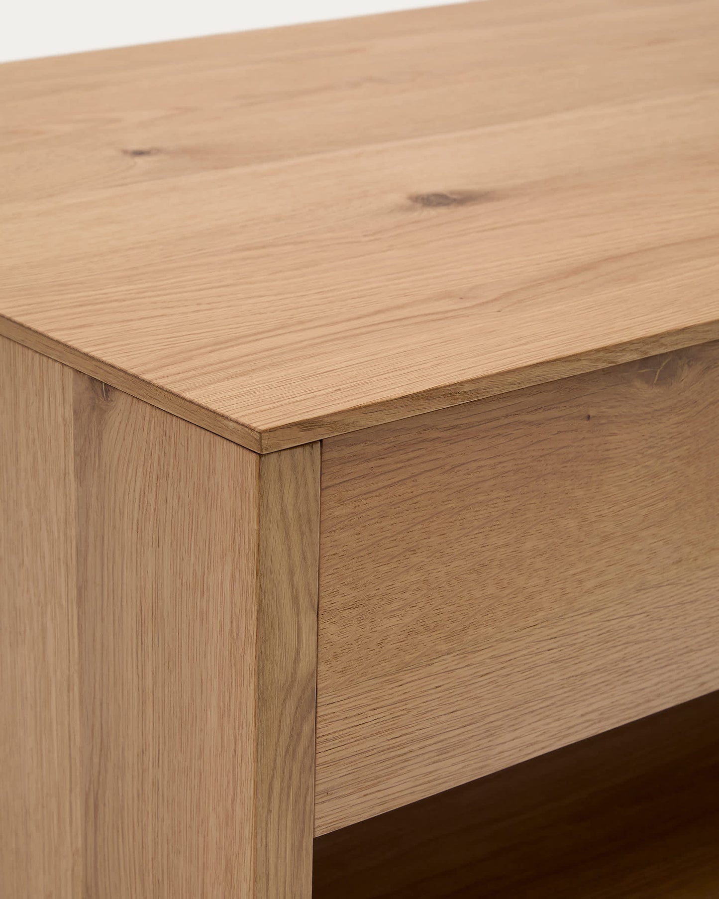 Tavolino salotto Alguema con impiallacciatura in rovere e finitura naturale 120 x 60 cm