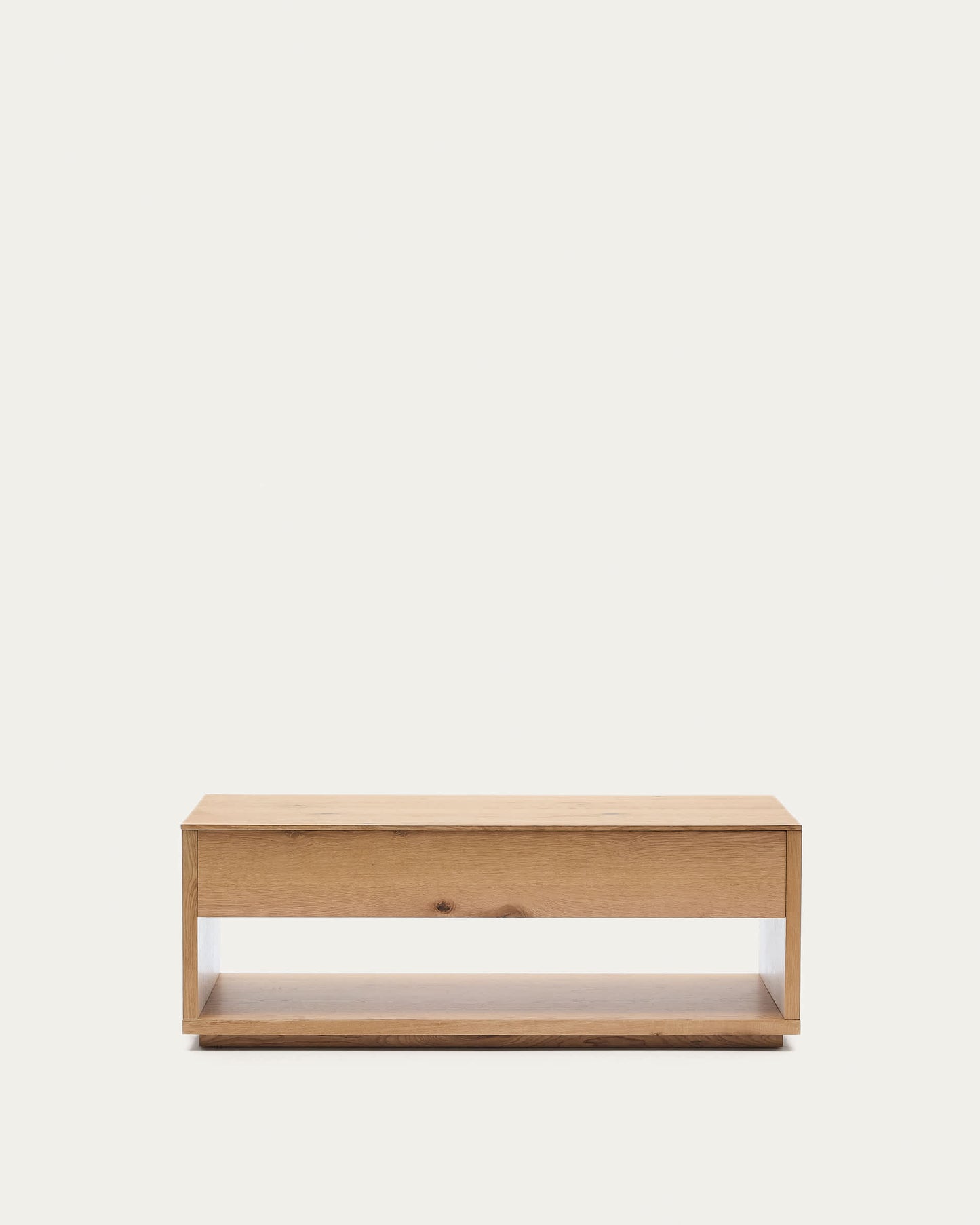 Tavolino salotto Alguema con impiallacciatura in rovere e finitura naturale 120 x 60 cm