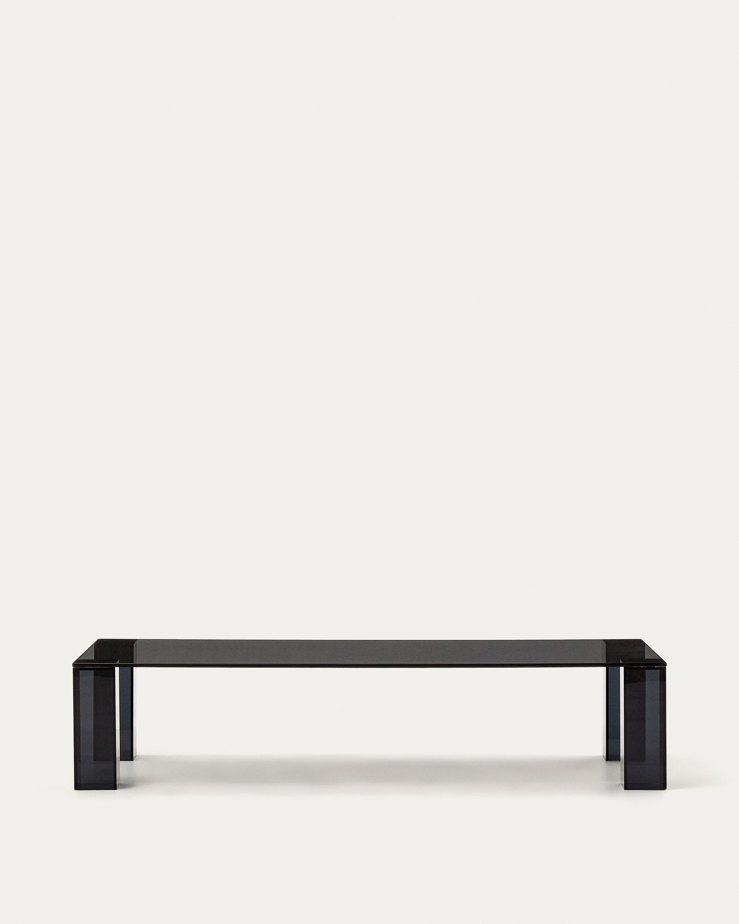 Tavolino salotto Adularia di vetro temperato grigio scuro 140 x 60 cm