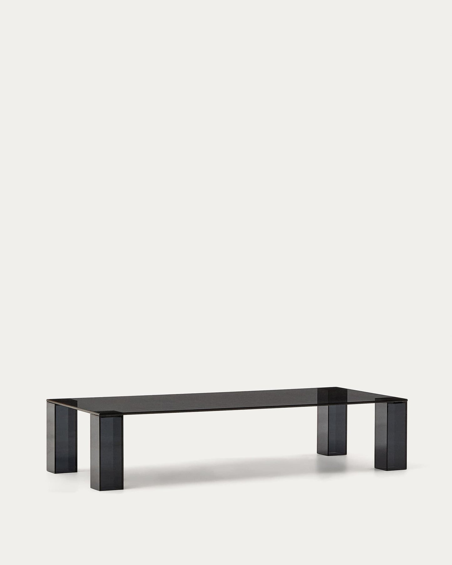 Tavolino salotto Adularia di vetro temperato grigio scuro 140 x 60 cm