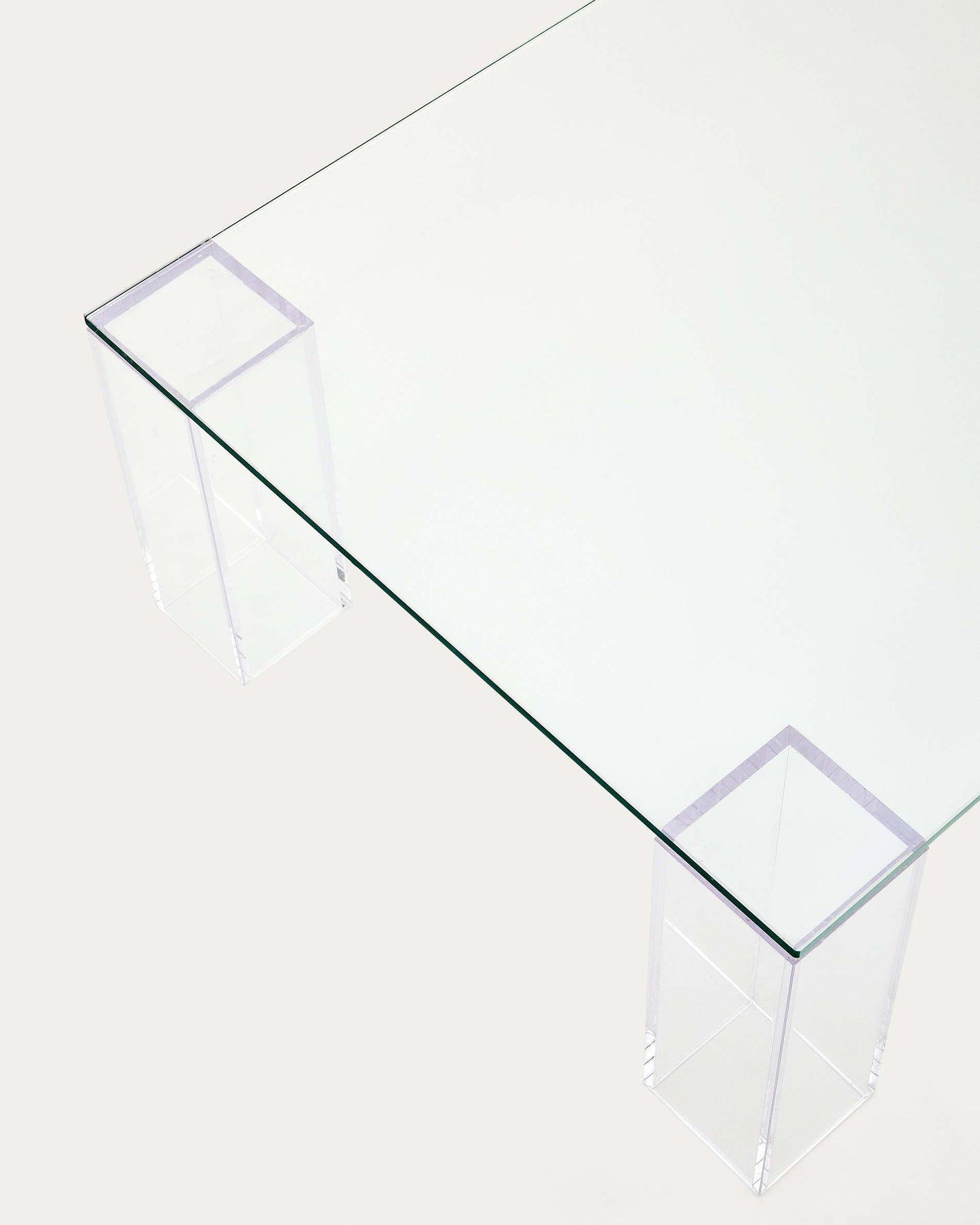 Tavolino salotto Adularia di vetro temperato trasparente 140 x 60 cm