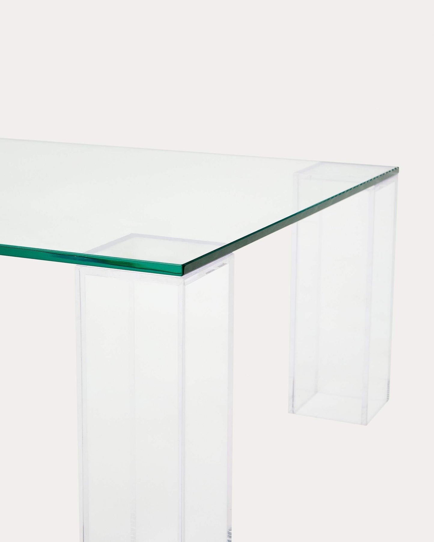 Tavolino salotto Adularia di vetro temperato trasparente 140 x 60 cm