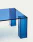Tavolino salotto Adularia di vetro temperato blu 140 x 60 cm