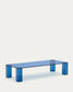 Tavolino salotto Adularia di vetro temperato blu 140 x 60 cm