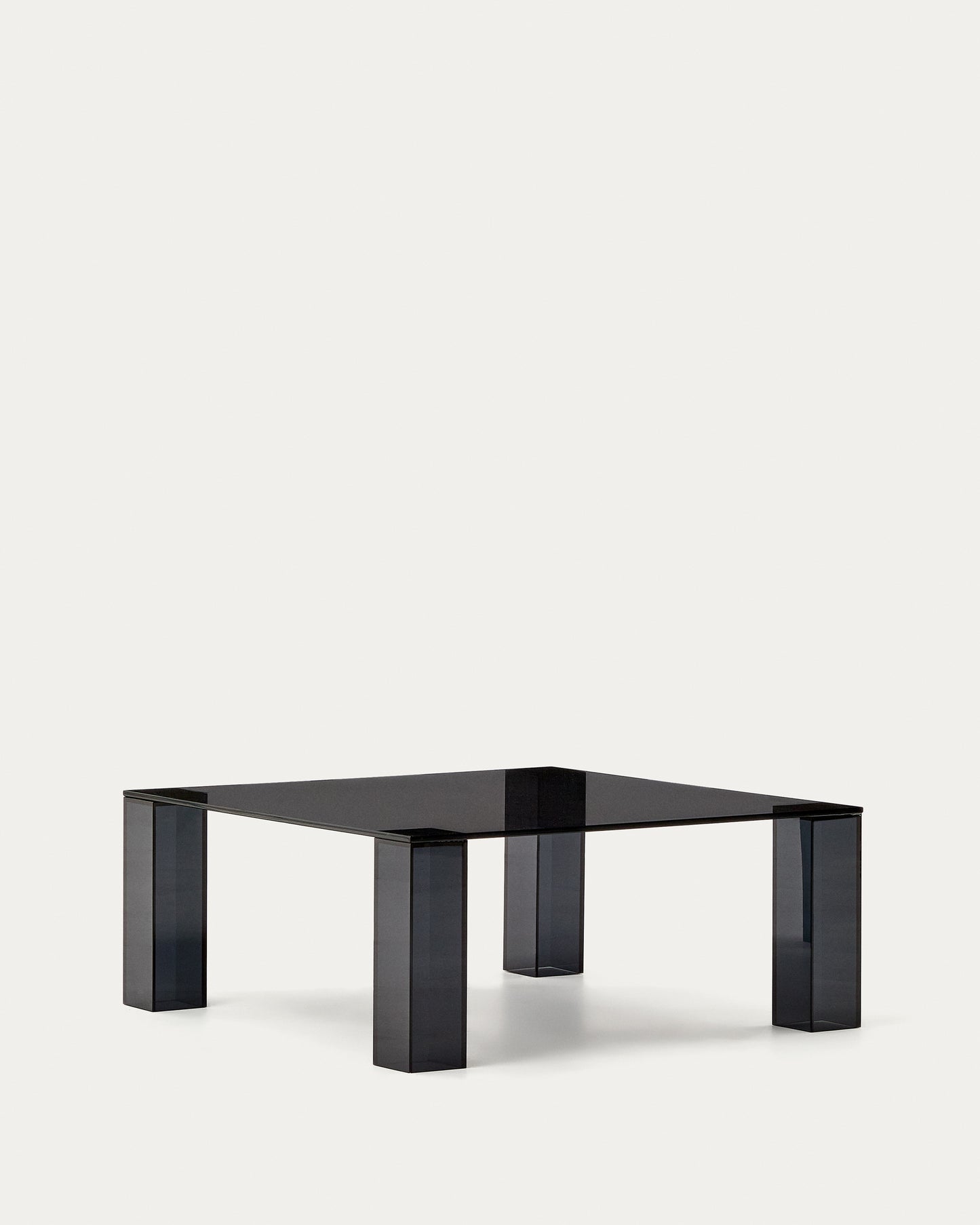 Tavolo d’appoggio Adularia di vetro temperato grigio scuro 85 x 85 cm
