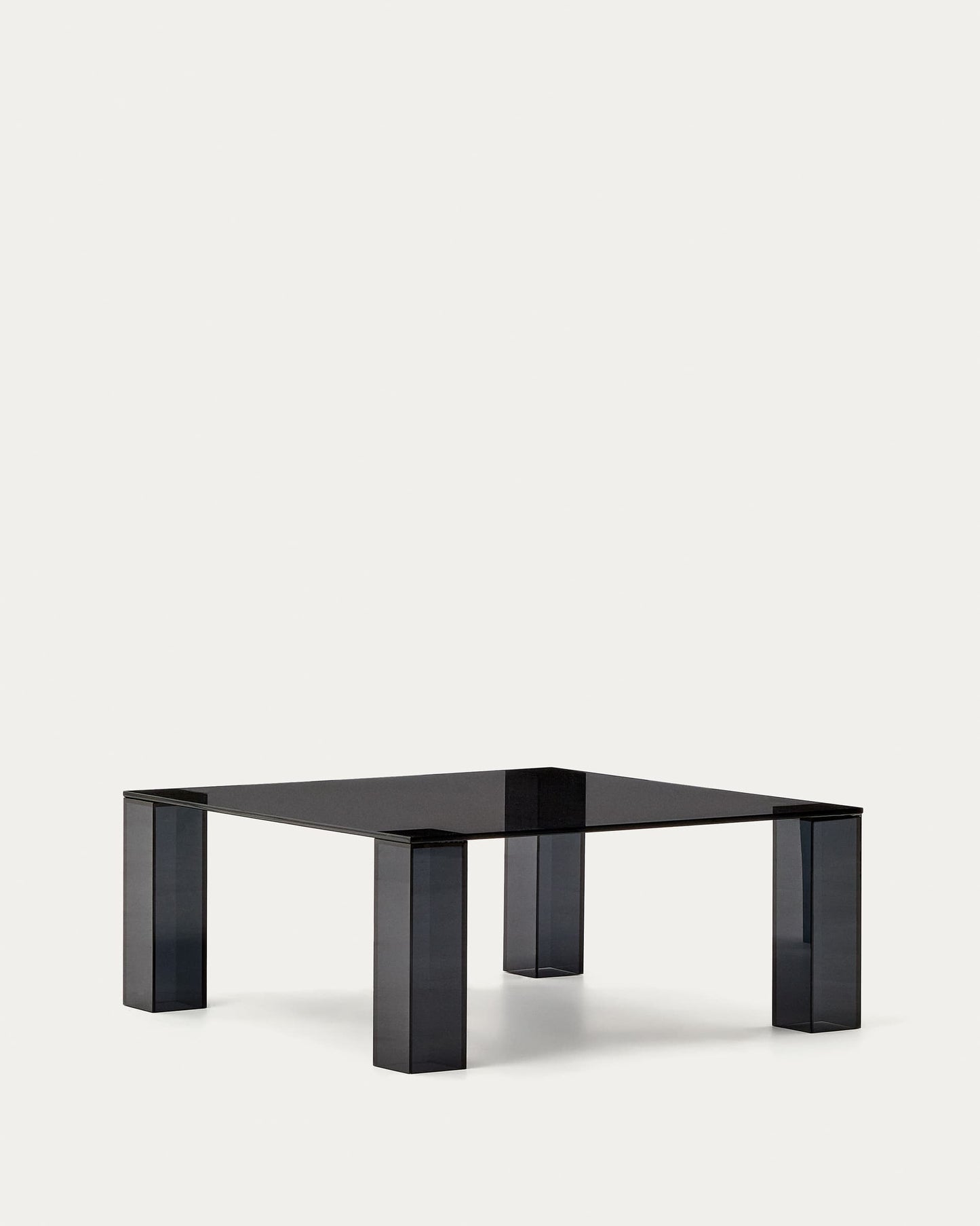 Tavolo d’appoggio Adularia di vetro temperato grigio scuro 85 x 85 cm