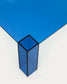 Tavolo d’appoggio Adularia di vetro temperato blu 85 x 85 cm