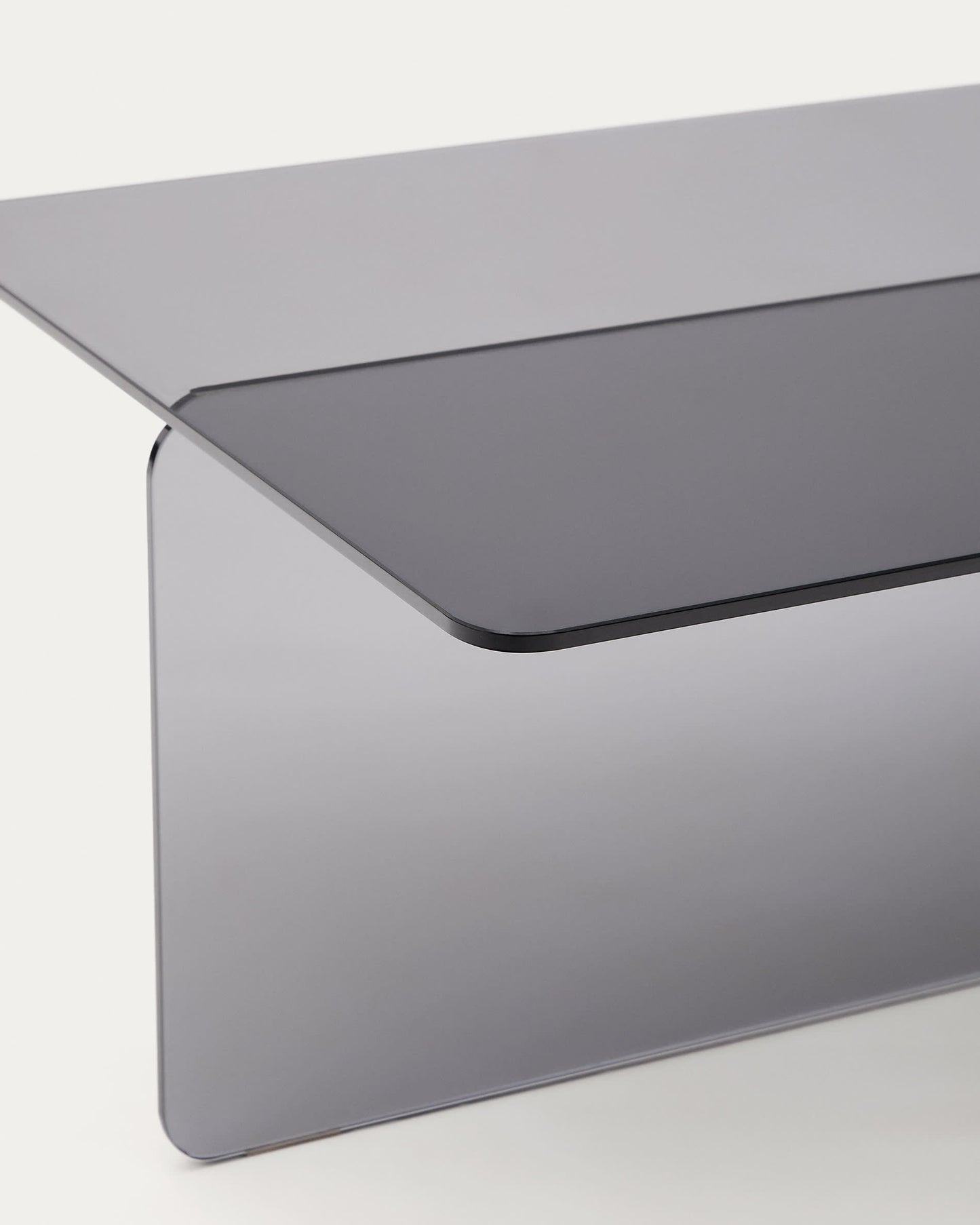 Tavolino salotto Zaren di vetro temperato grigio 120 x 60 cm
