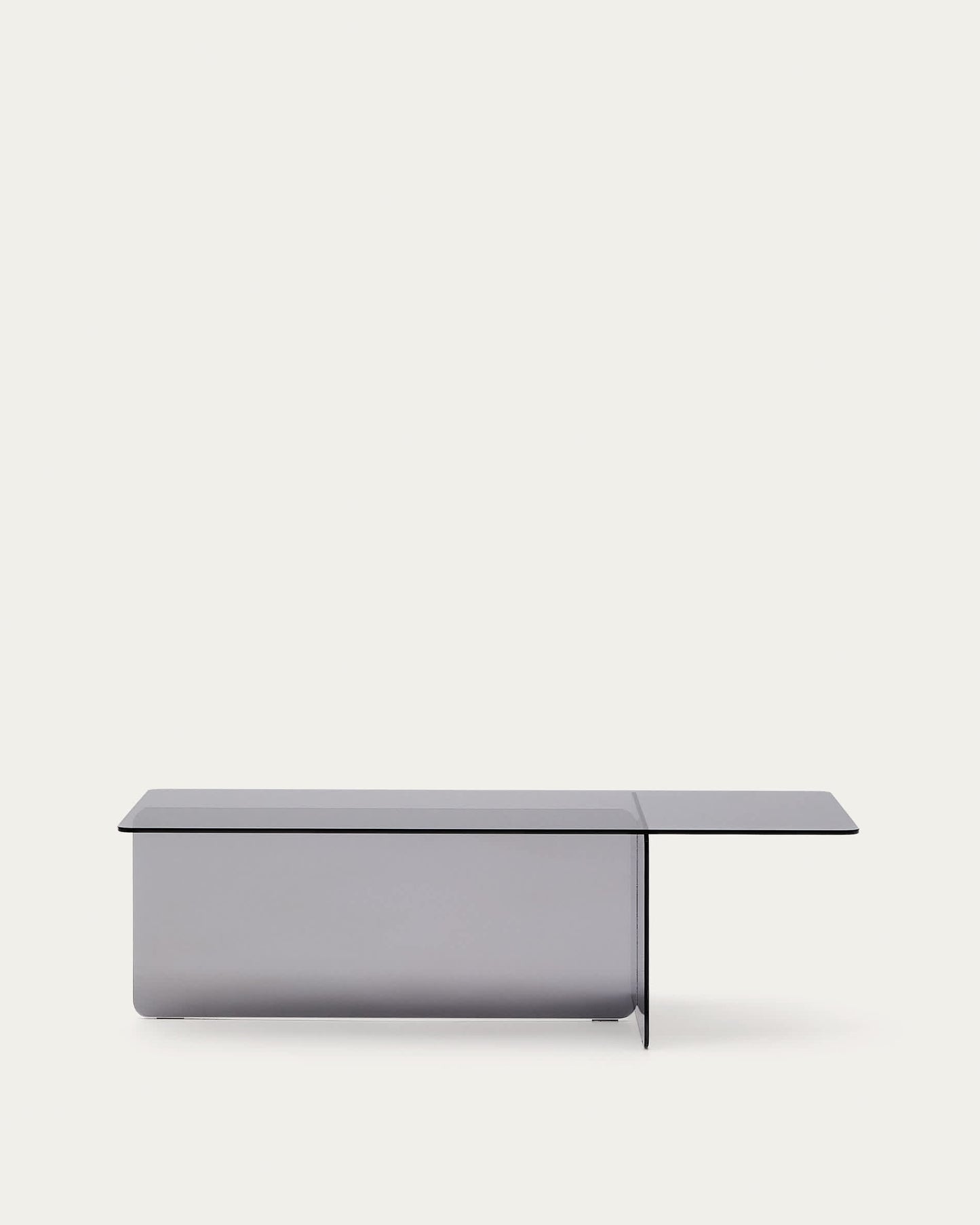 Tavolino salotto Zaren di vetro temperato grigio 120 x 60 cm
