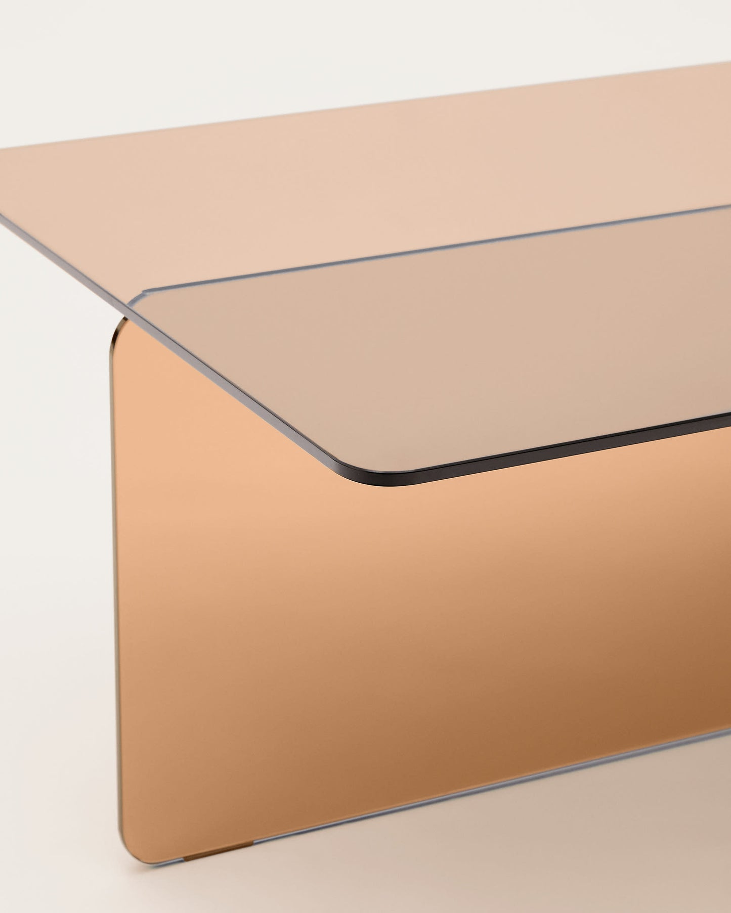 Tavolino salotto Zaren di vetro temperato marrone 120 x 60 cm