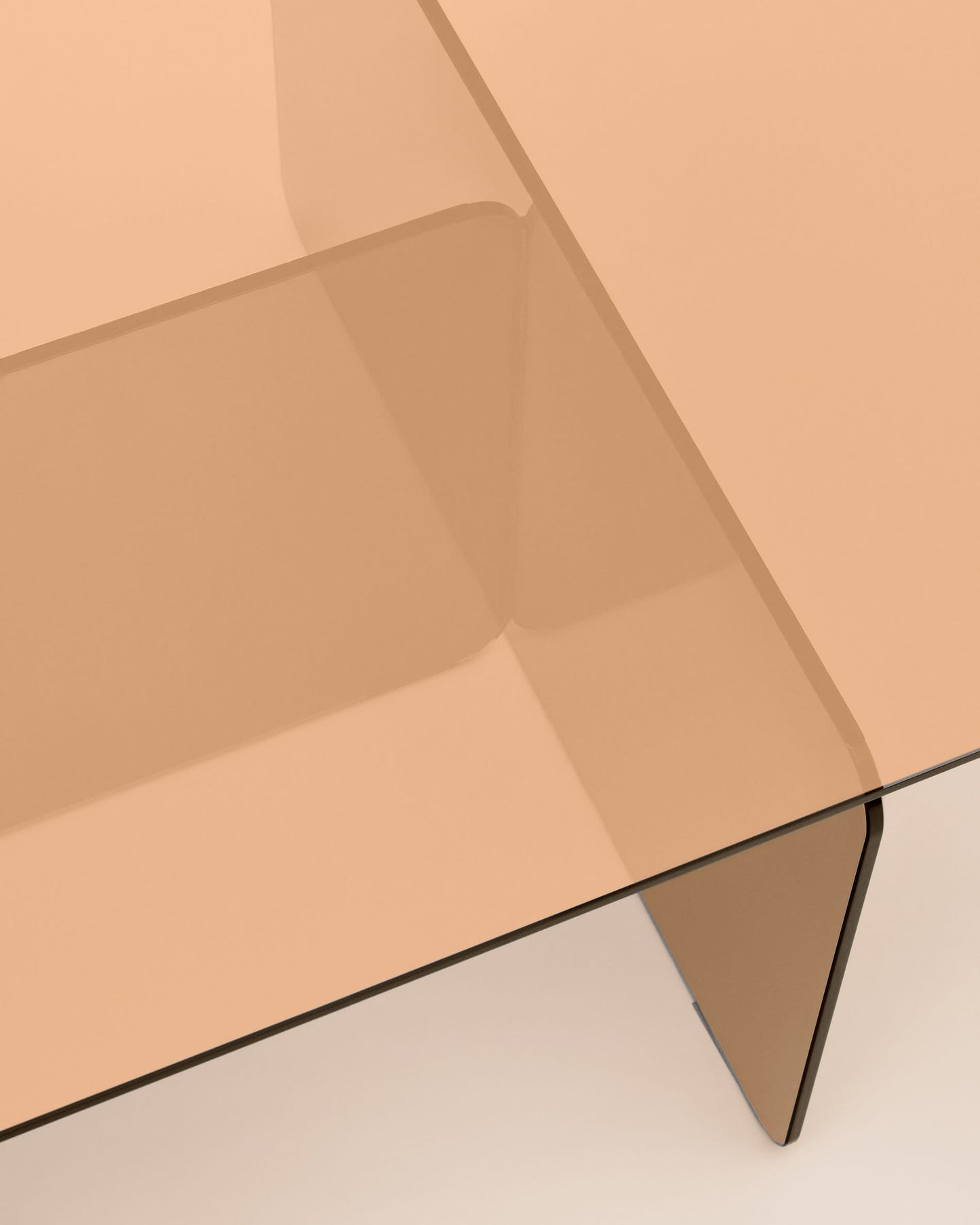 Tavolino salotto Zaren di vetro temperato marrone 120 x 60 cm
