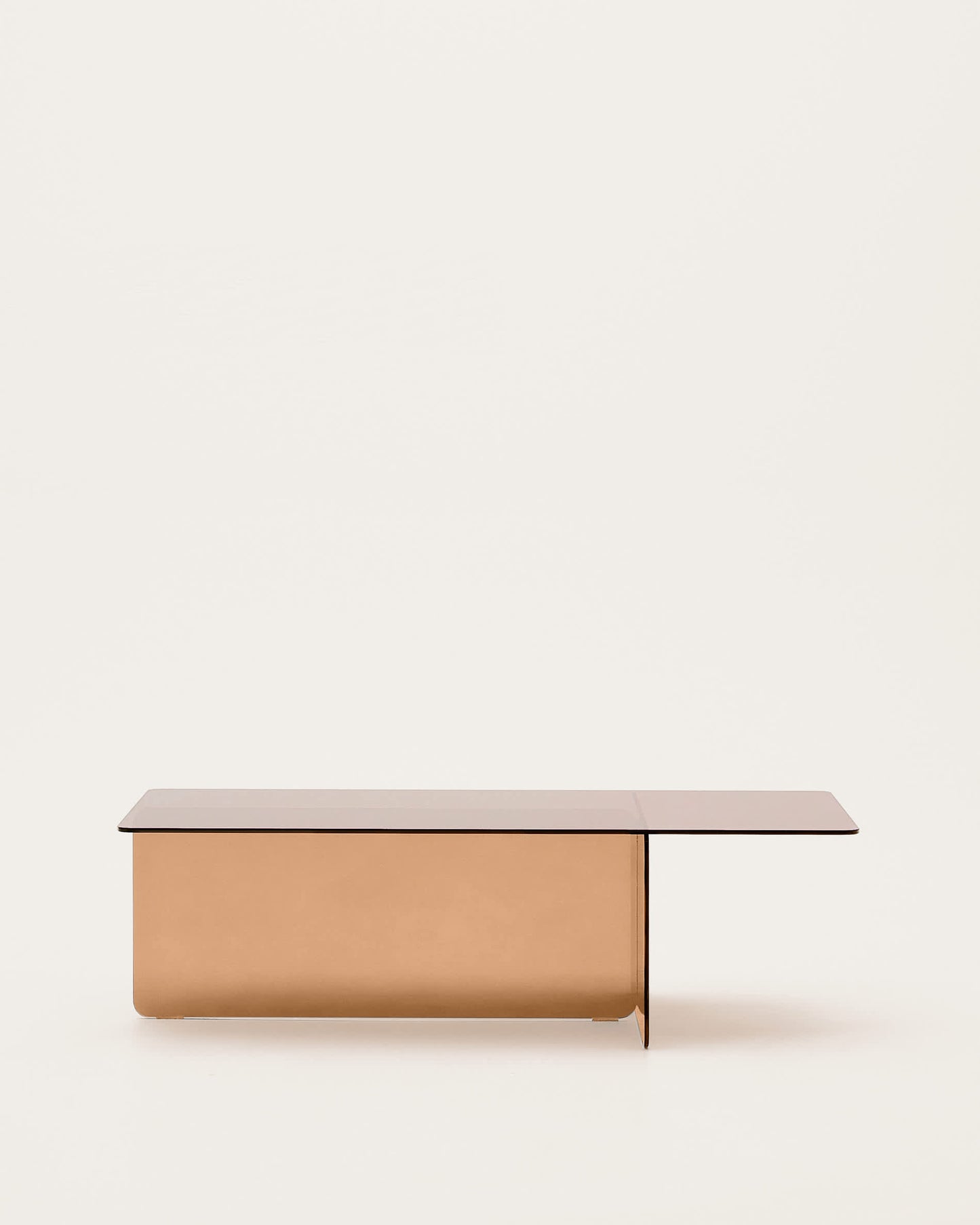 Tavolino salotto Zaren di vetro temperato marrone 120 x 60 cm