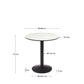 Tavolo rotondo Isilda con piano bianco con gamba di metallo rifinita in nero Ø 70 x 70 cm