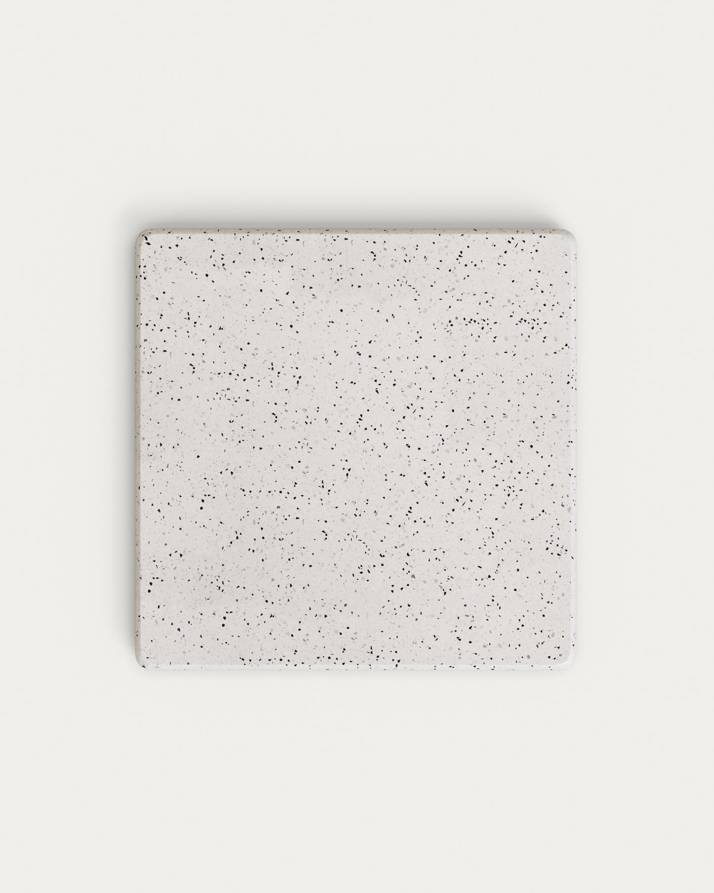Tavolo da bar Saura in metallo verniciato nero con piano in terrazzo bianco 70 x 70 x 70 cm