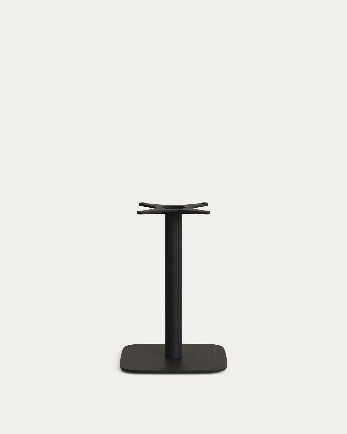 Tavolo da bar Saura in metallo verniciato nero con piano in terrazzo bianco 70 x 70 x 70 cm