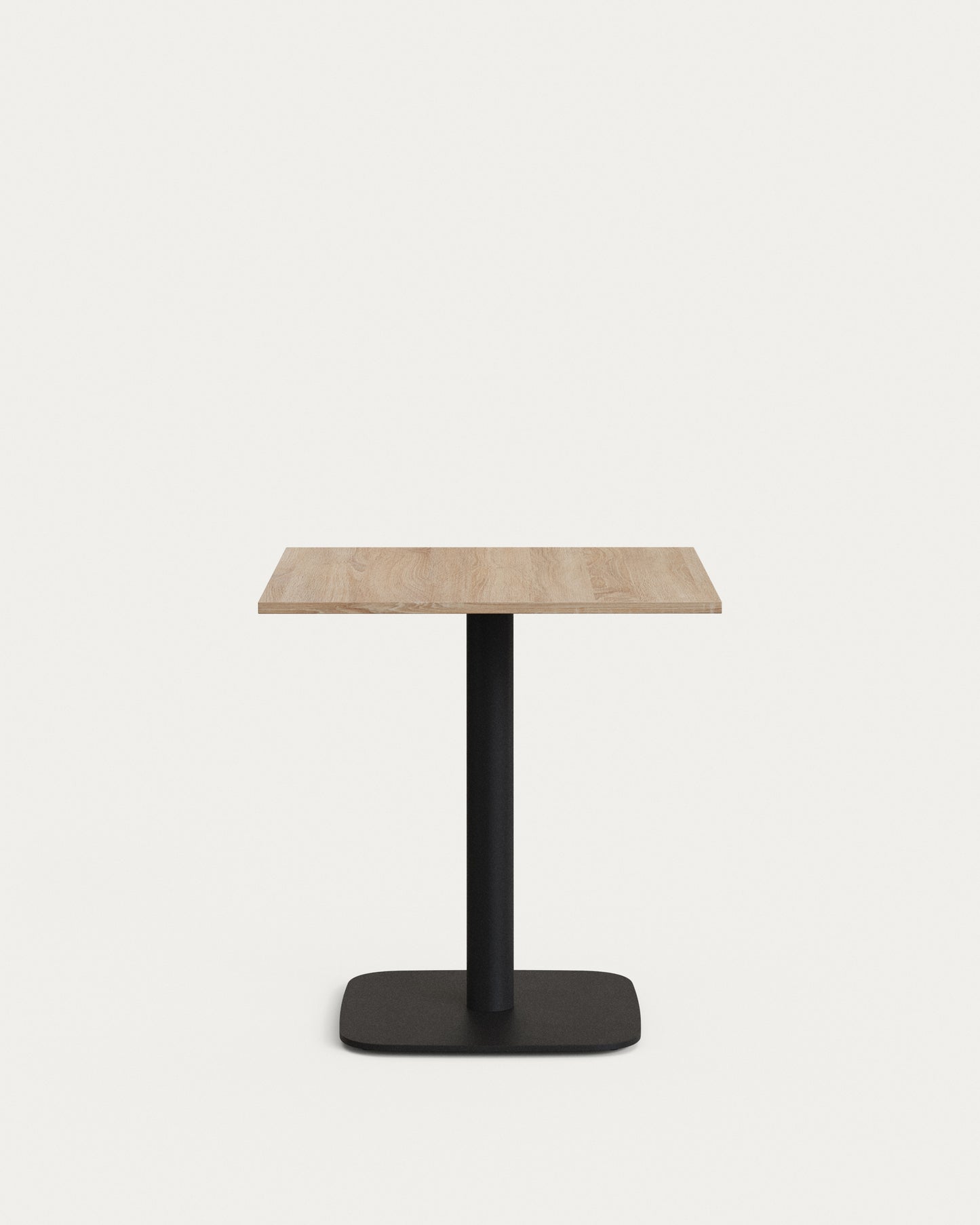 Tavolo Dina melammina rifinito naturale con gamba di metallo rifinita in nero 70 x 70 x 70 cm
