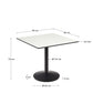 Tavolo da bar Esilda piano in bianco con gamba di metallo rifinita in nero 90 x 90 cm