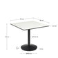 Tavolo da bar Esilda piano in bianco con gamba di metallo rifinita in nero 90 x 90 cm