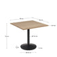 Tavolo da bar Esilda piano in melammina naturale con gamba di metallo rifinita in nero 90 x 90 cm