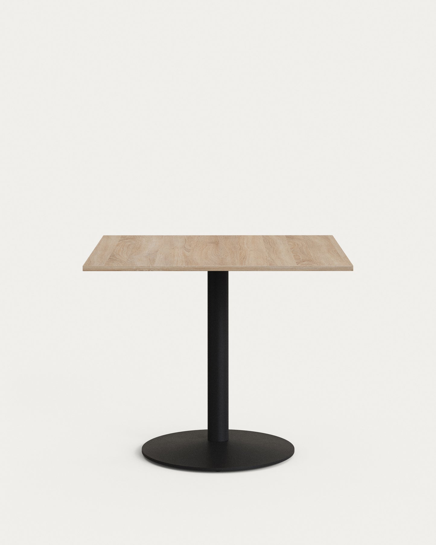 Tavolo da bar Esilda piano in melammina naturale con gamba di metallo rifinita in nero 90 x 90 cm