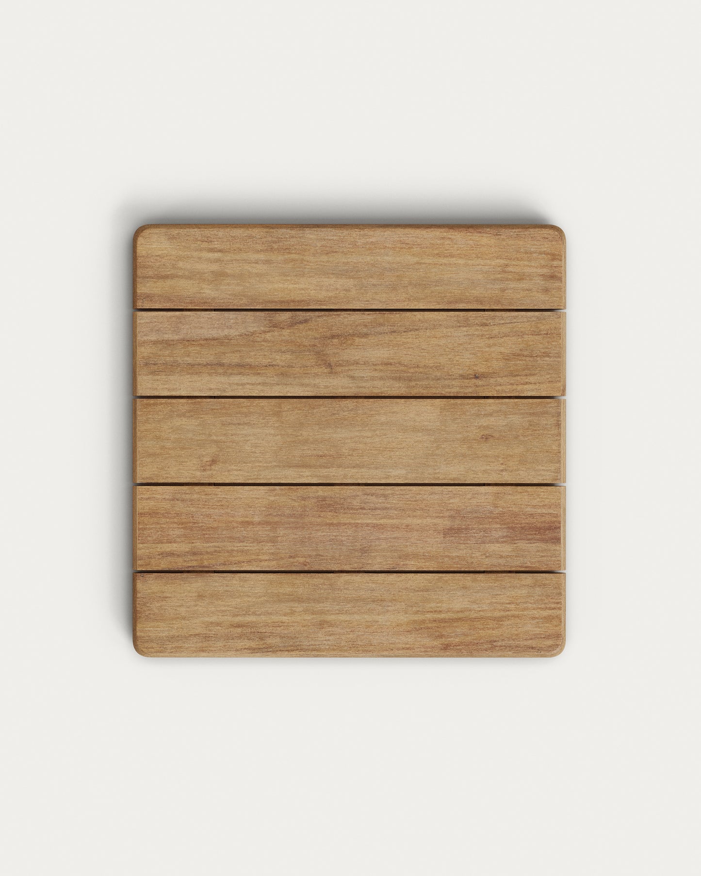 Tavolo bar alto Saura metallo nero e piano acacia finitura naturale 96x70x70 cm