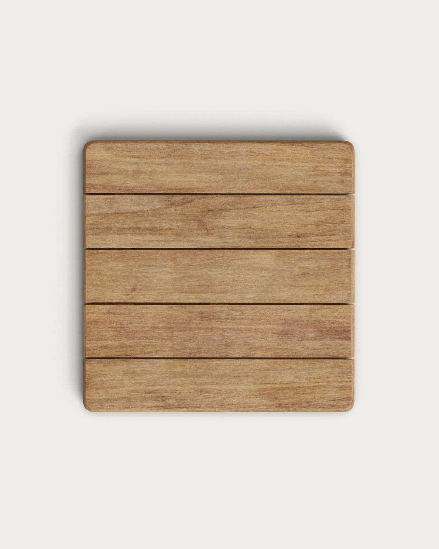Tavolo bar alto Saura metallo nero e piano acacia finitura naturale 96x70x70 cm
