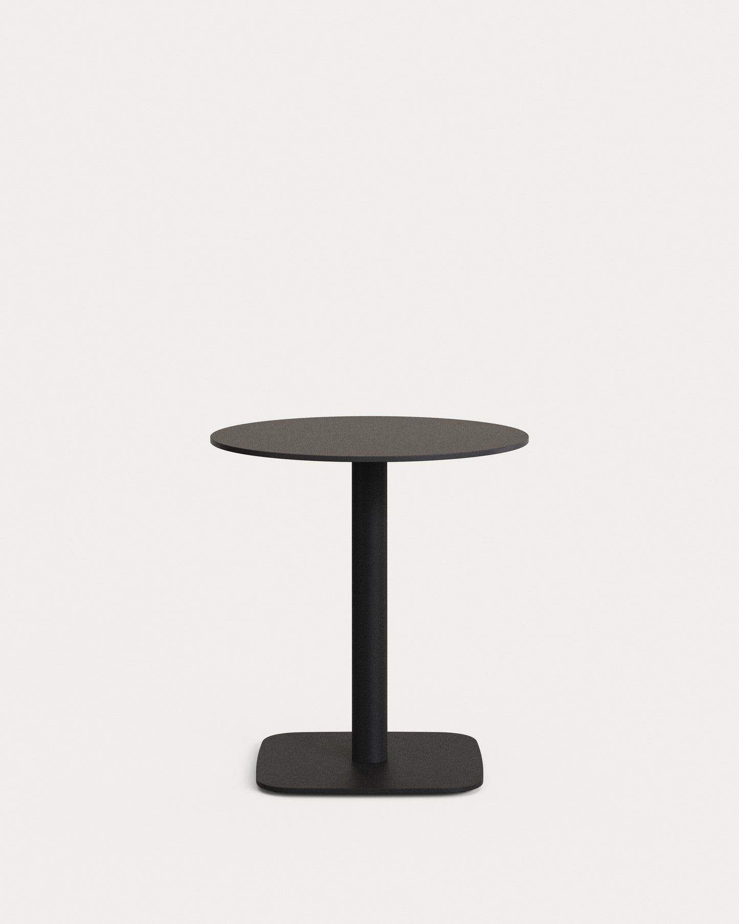 Tavolo rotonda per esterno Dina nera con gamba in metallo rifinita in nero Ø 68x70 cm