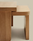 Set Oaq di 2 tavolini impiallacciato rovere finitura naturale