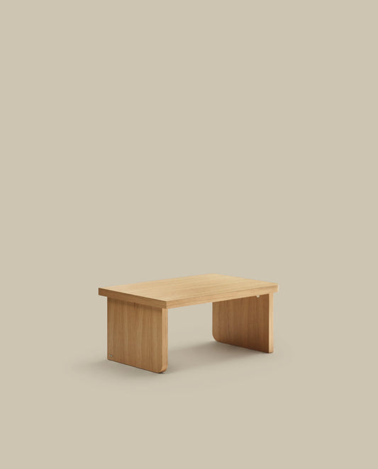 Tavolino da caffè Oaq impiallacciato rovere finitura naturale 89 x 62 cm