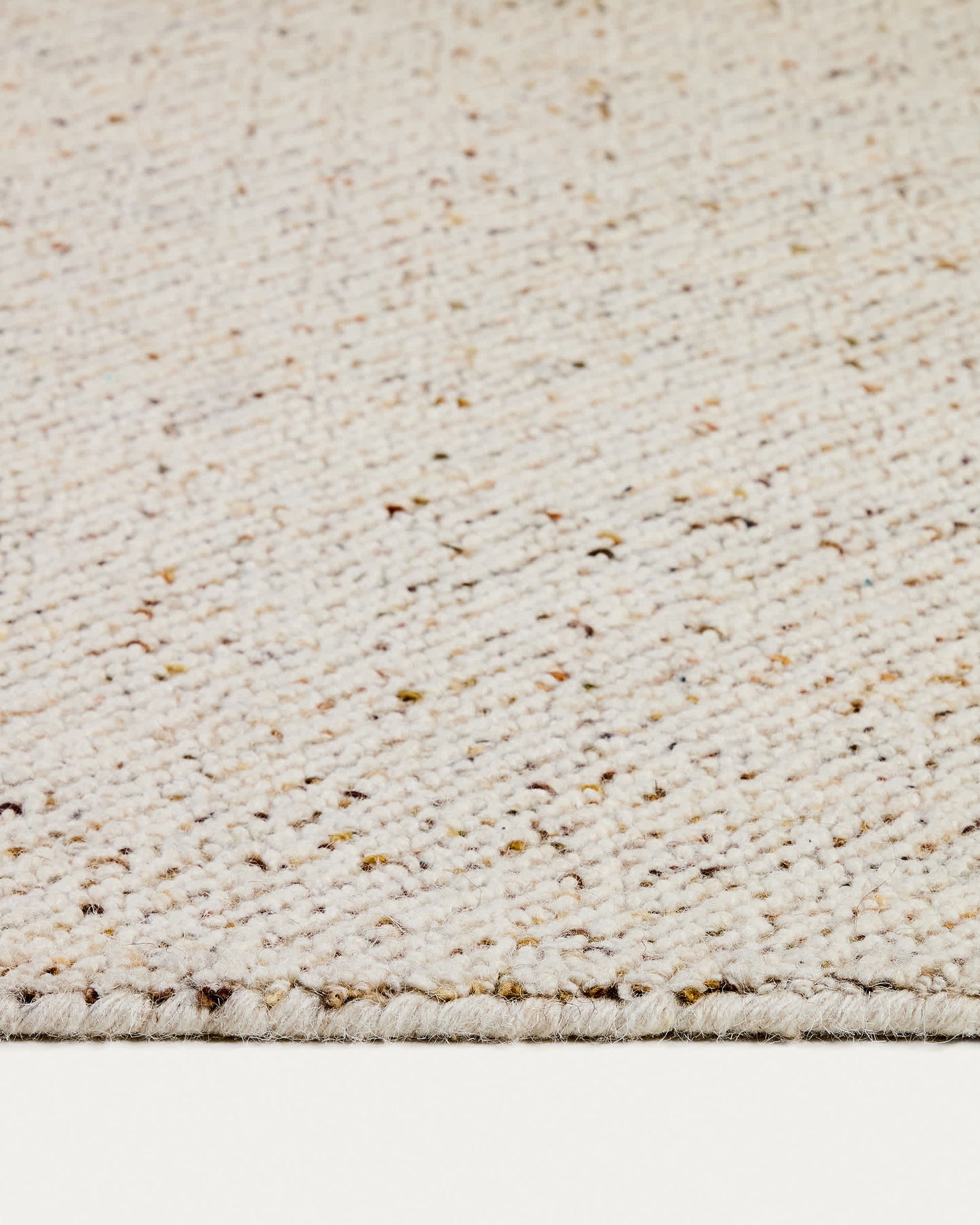 Tappeto Lenuo in lana e cotone jacquard écru 200 x 300 cm